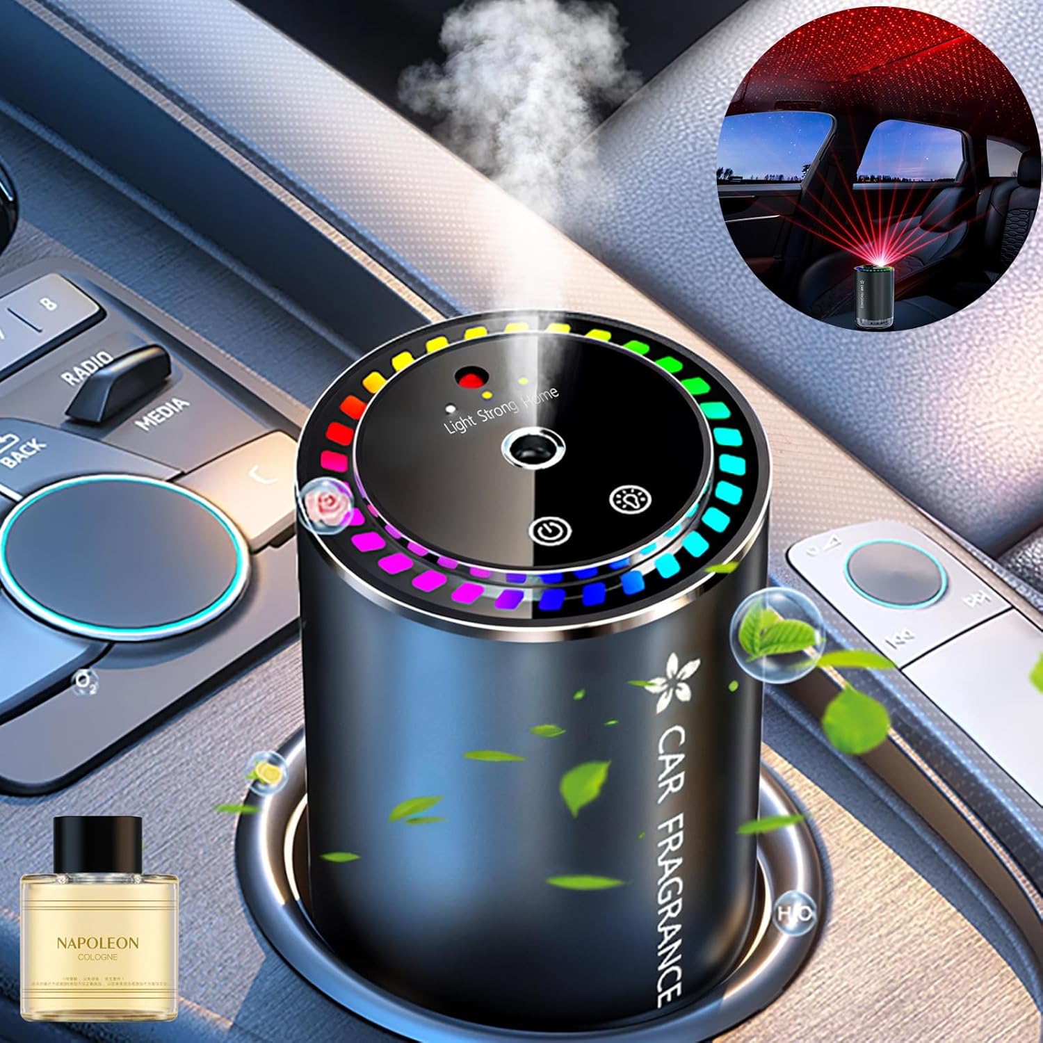 Holwim Smart Car Air Freshener with Star Projector