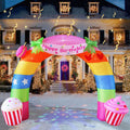 11FT Rainbow Birthday Arch Outdoor Inflatable Decoration - Lighted
