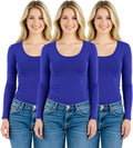Emmalise Women's Basic Athletic Fit Long Sleeve Tee - Slim, Stretchy 8