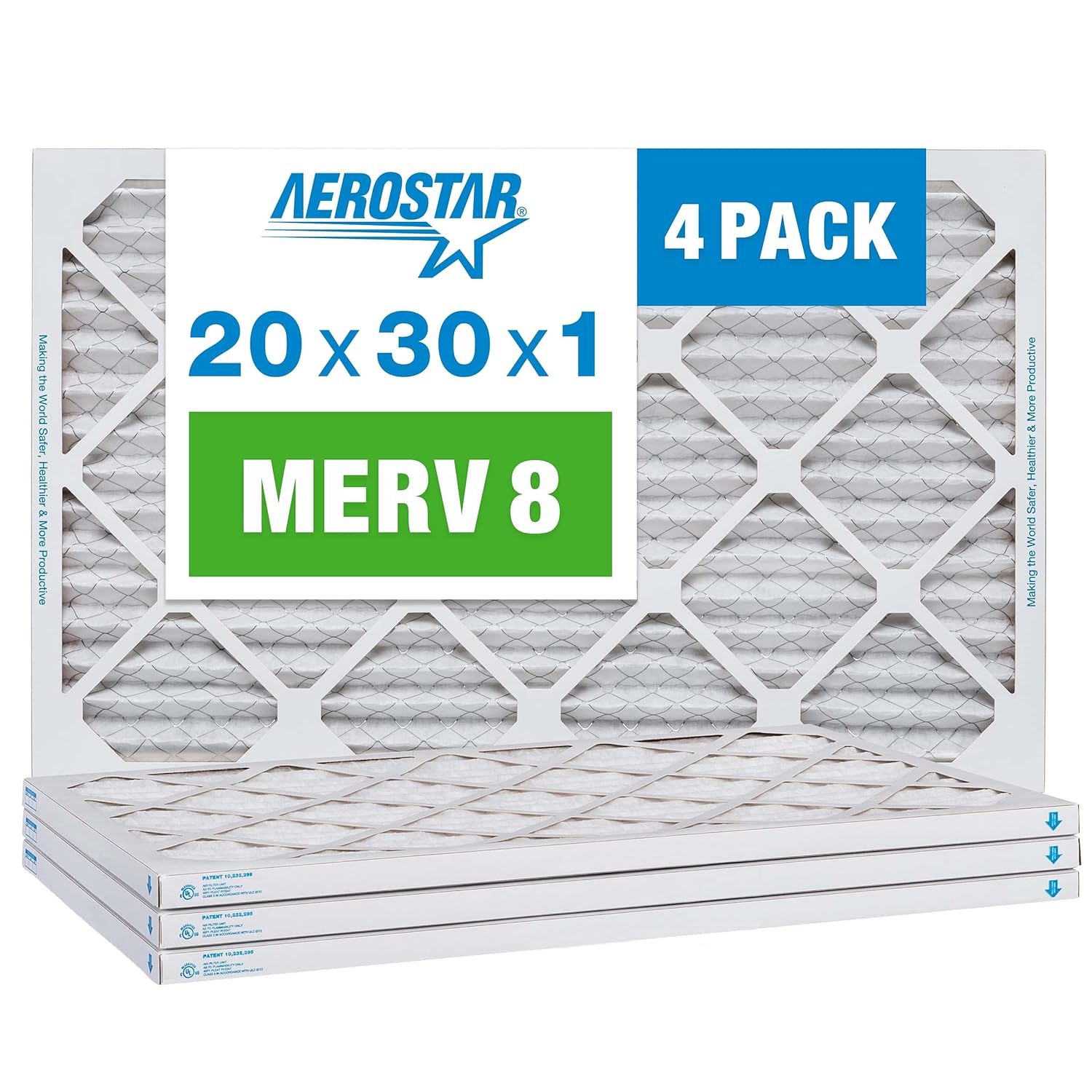 Aerostar 20x30x1 MERV 8 Filters for HVAC & Air Conditioning