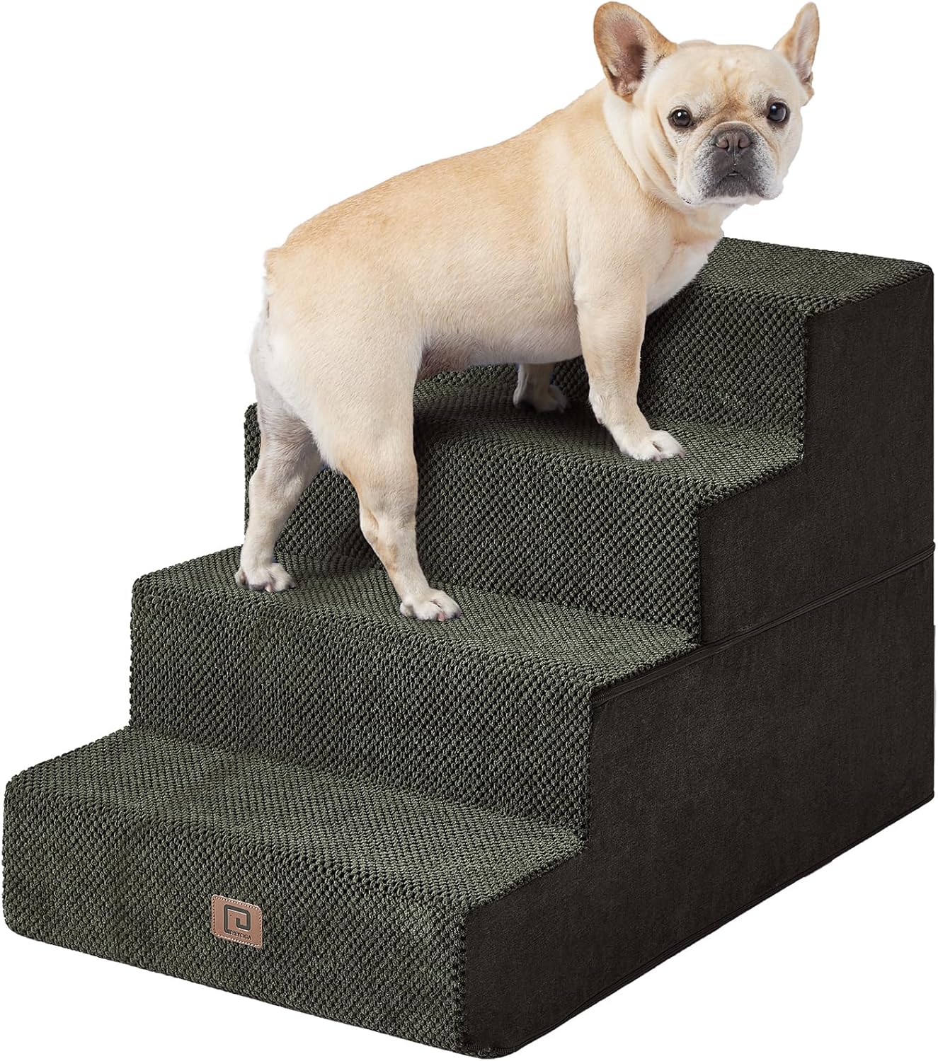 EHEYCIGA Dog Stairs for Bed - Extra Wide 4-Step Pet Steps