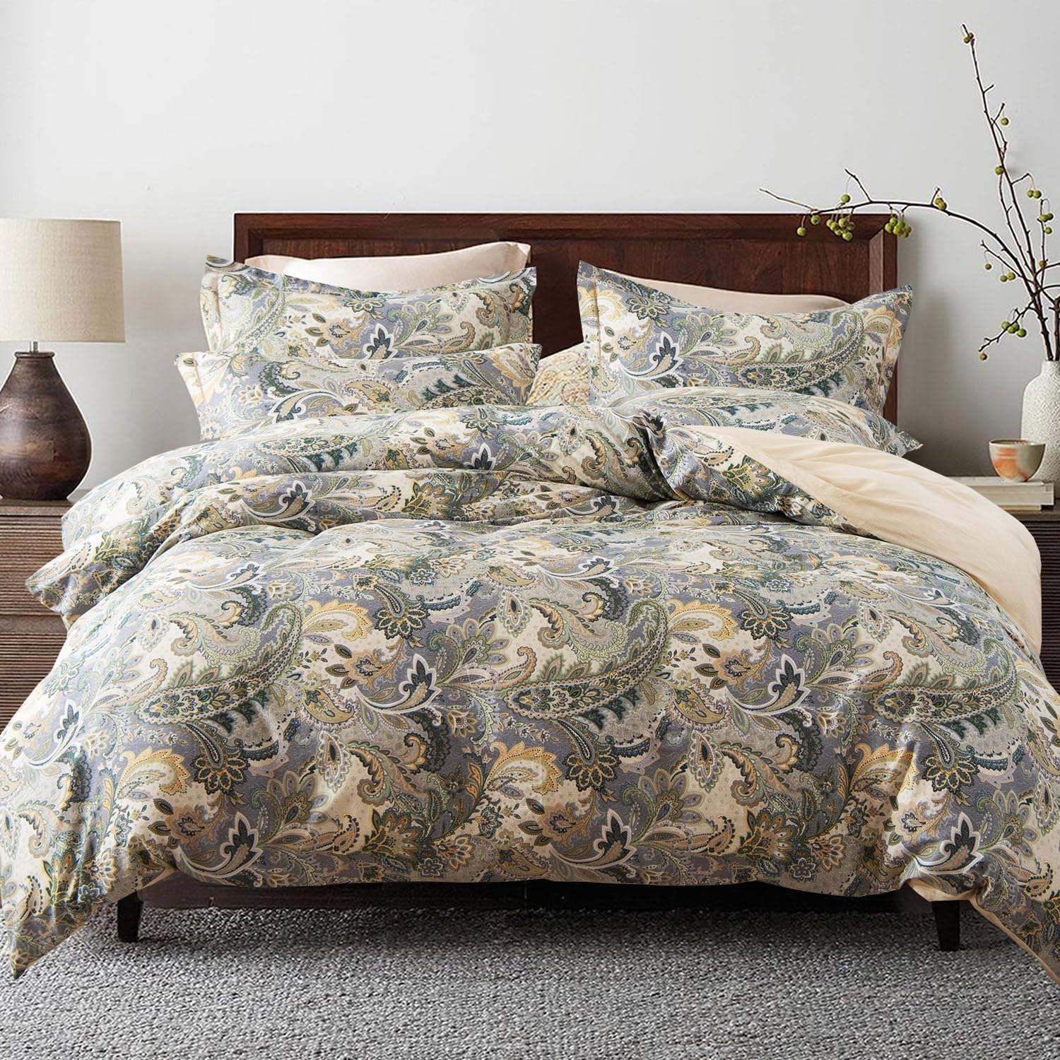 100% Natural Cotton Duvet Cover Set with Luxurious Patterns