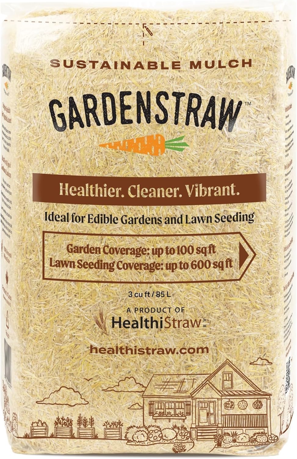 GardenStraw 3 cu ft All-Natural Mulch for Vibrant Gardens