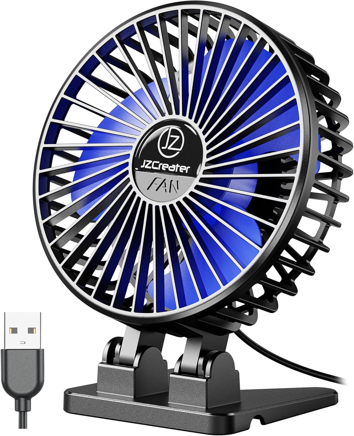 Portable USB Desk Fan: 3 Speeds, Strong Wind