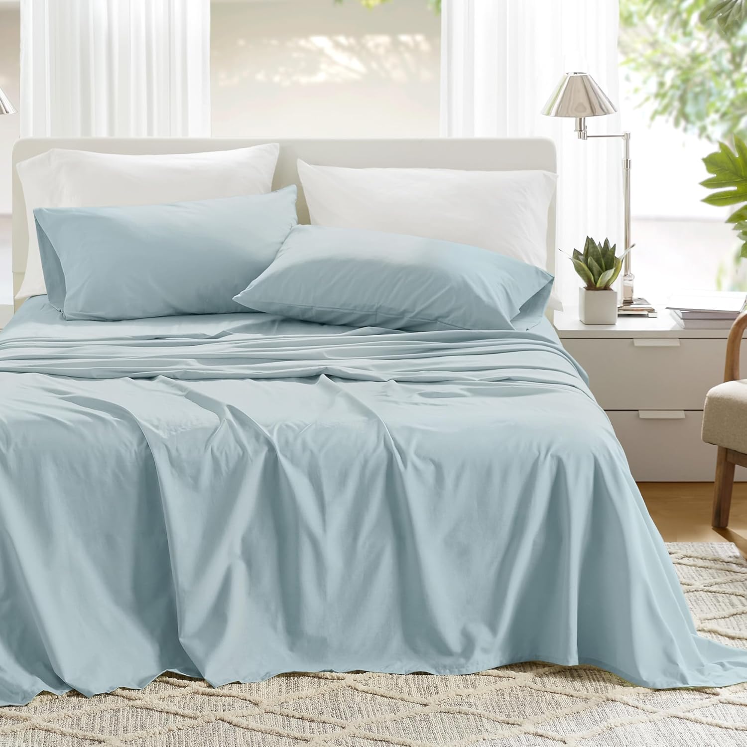 Comfort Spaces 100% Cotton Sheets Full Set for Cozy Sleep