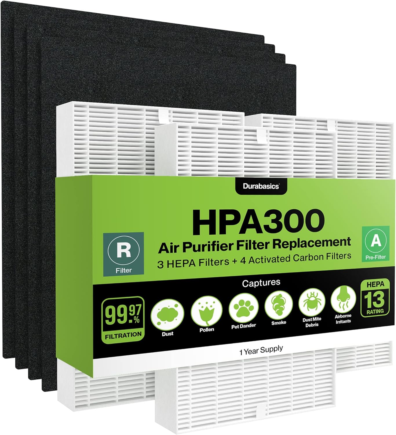 Durabasics HEPA Filter Set for HPA300 Honeywell Air Purifier