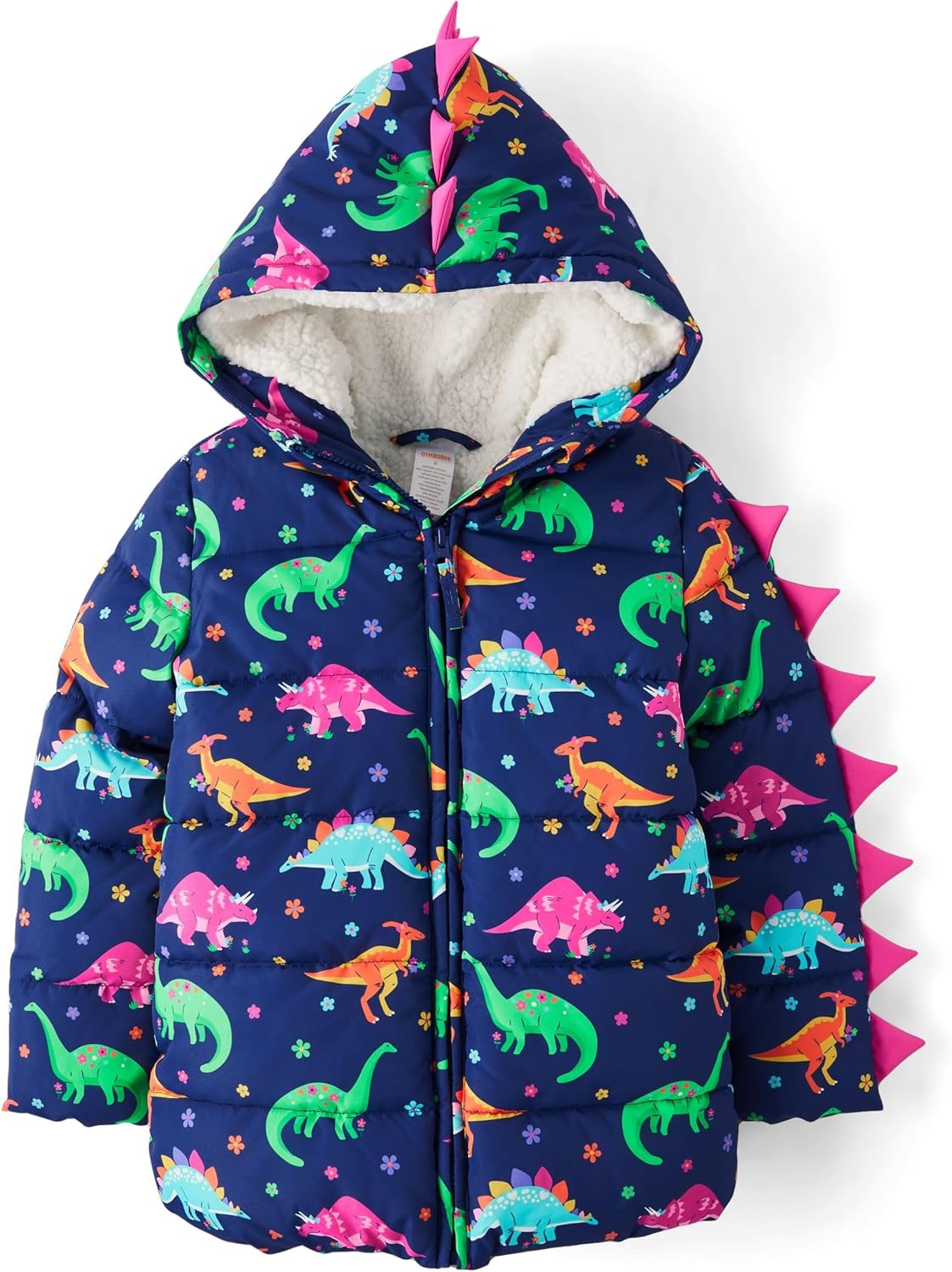 Gymboree Girls Toddler Puffer Jacket with Dino Print Design