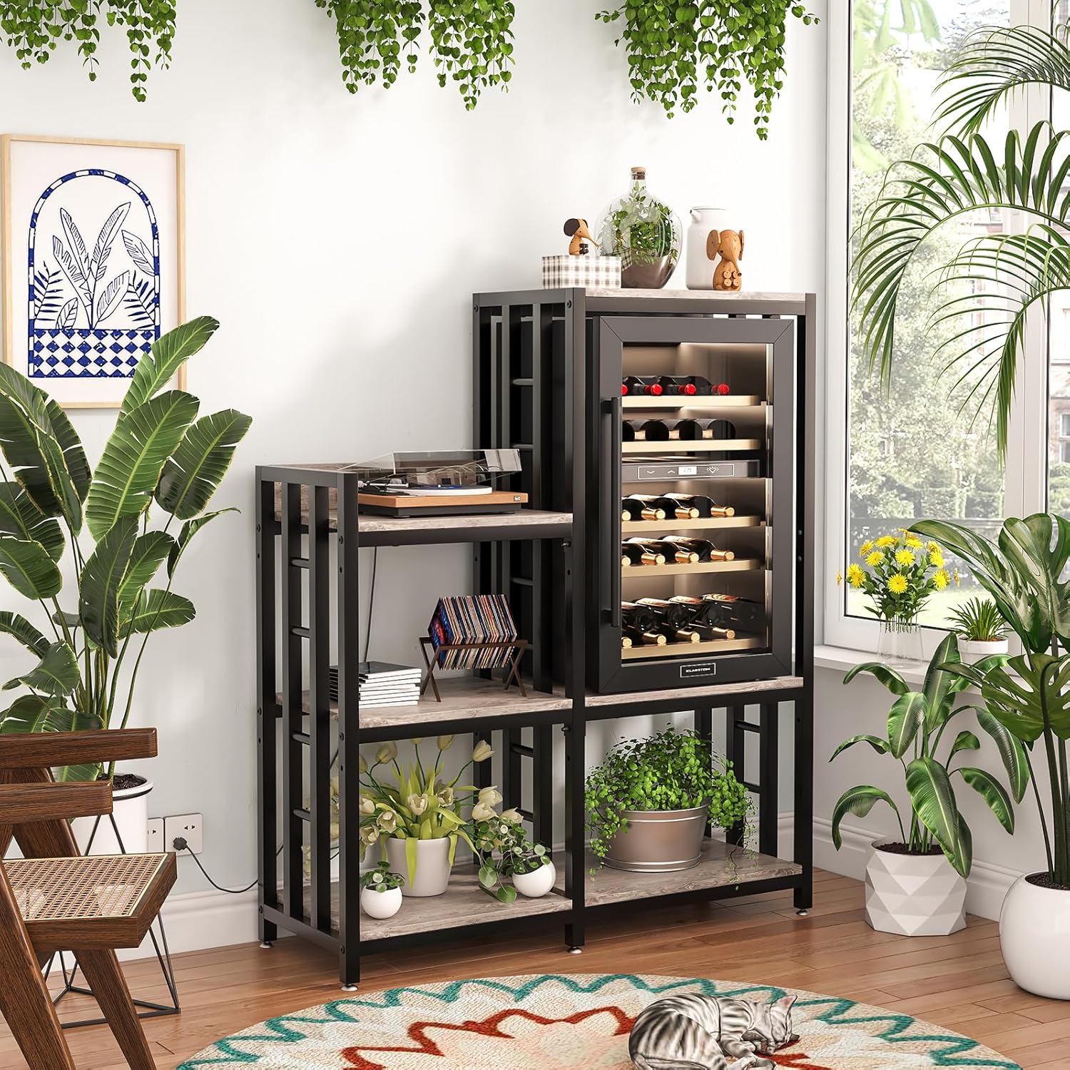 Adjustable Kitchen Rack with Power Outlet - Organize & Elevate Your Space!