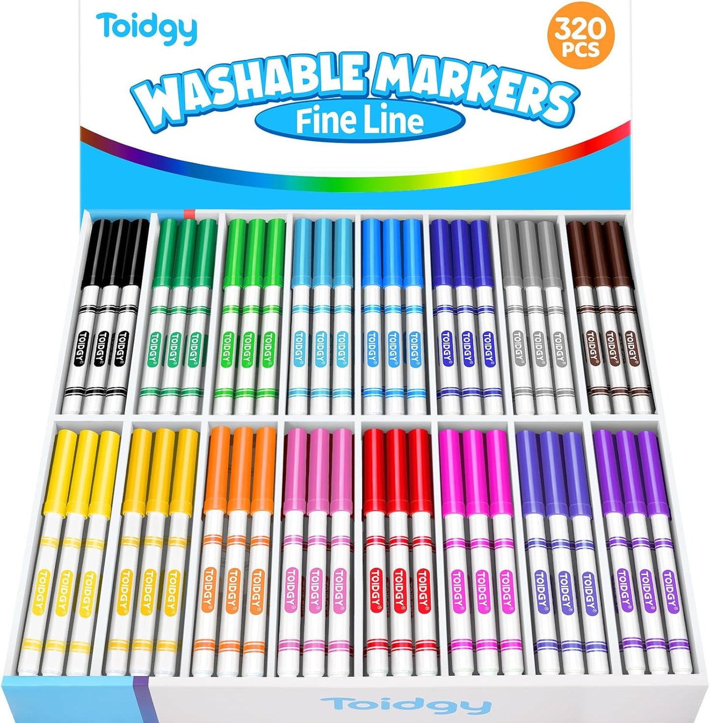 320 PCS Washable Markers for Kids - Ultimate Bulk Colored Markers