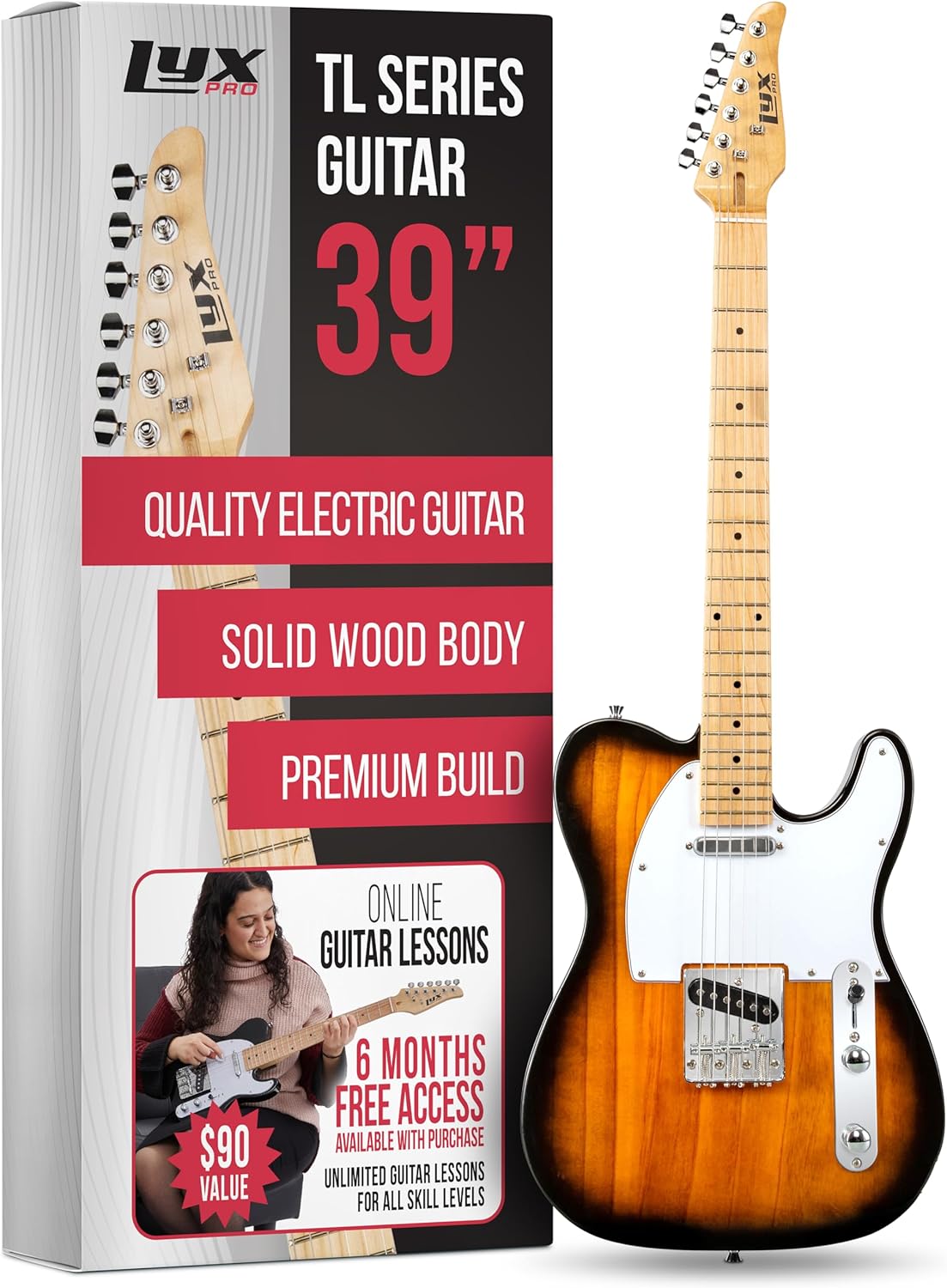 LyxPro 39 Electric Guitar TL Series with Premium Features