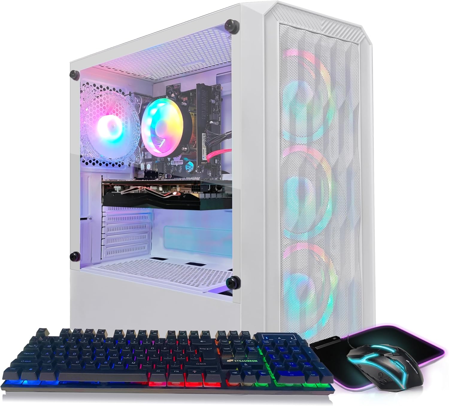 High-Performance Gaming PC Desktop with Radeon RX 580 Graphics