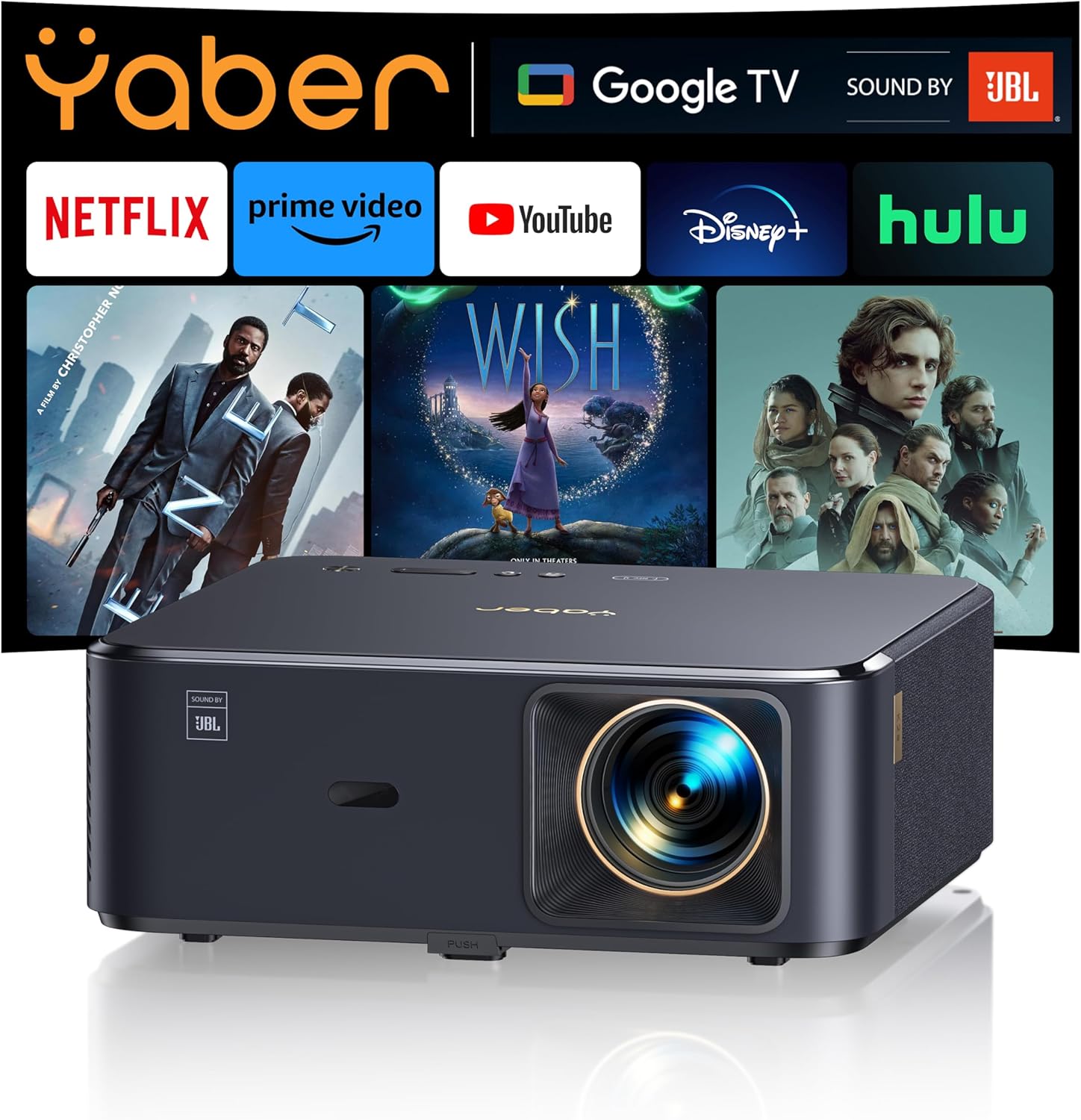 YABER 4K Projector: 1000 ANSI, JBL Sound, Auto Focus