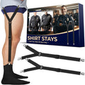 Shirt Stays Adjustable Soft and Smooth Elastic with Non Slip Clips