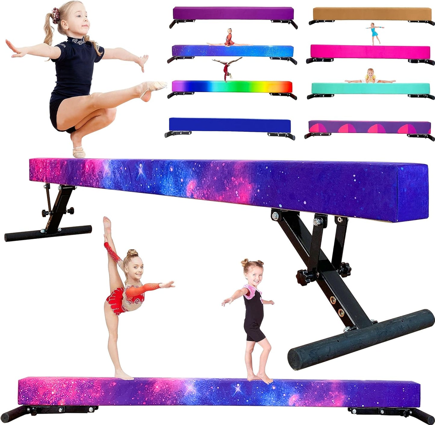 Adjustable Balance Beam for Kids and Teens - 8 ft Gymnastic Beam