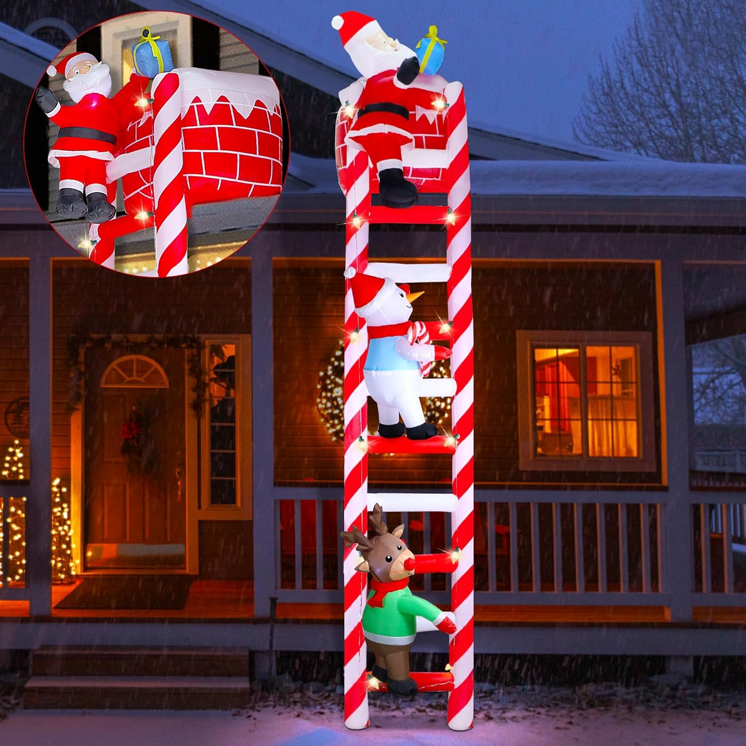 Joliyoou 10FT Christmas Inflatable Decoration for Holiday Cheer