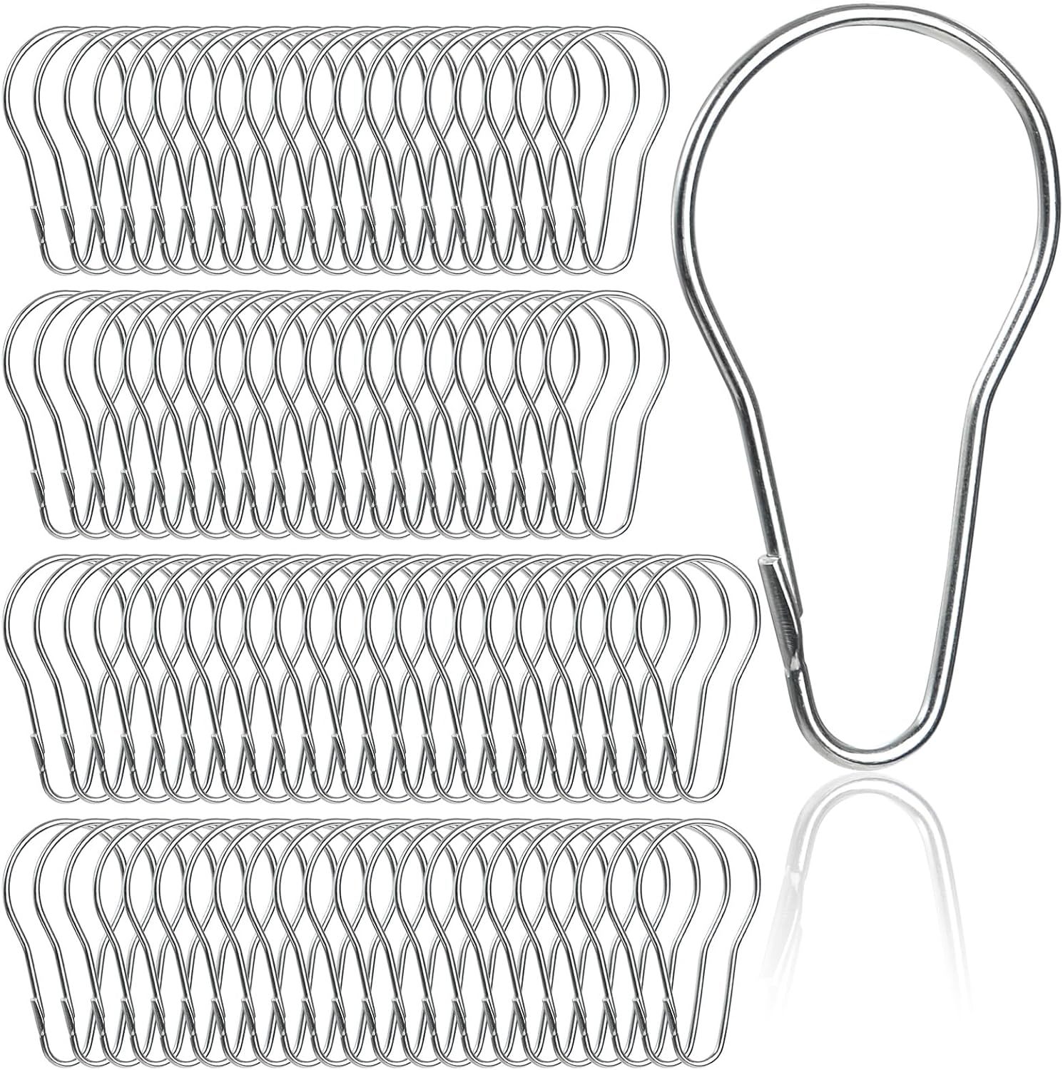 200 Rust-Proof Metal Shower Curtain Hooks by Lyellfe