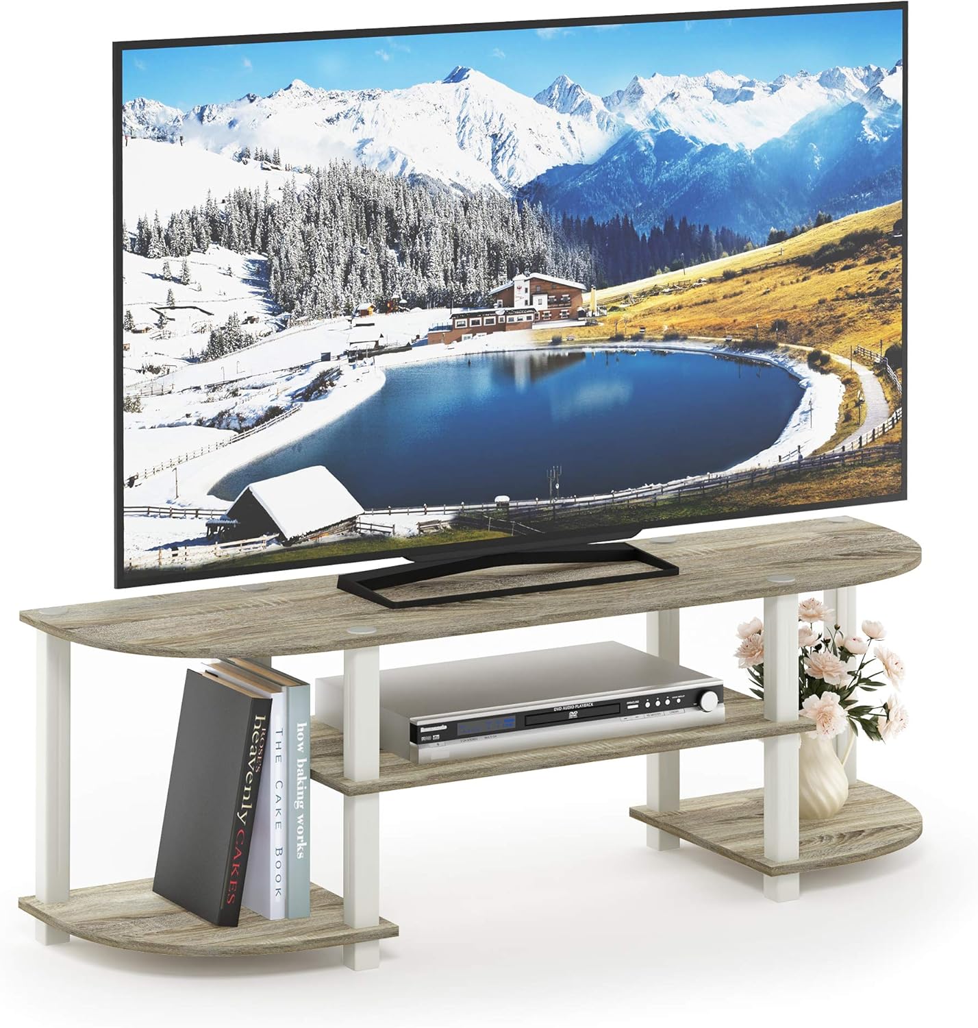 Furinno Turn-S-Tube Wide TV Entertainment Center for 55-Inch TVs