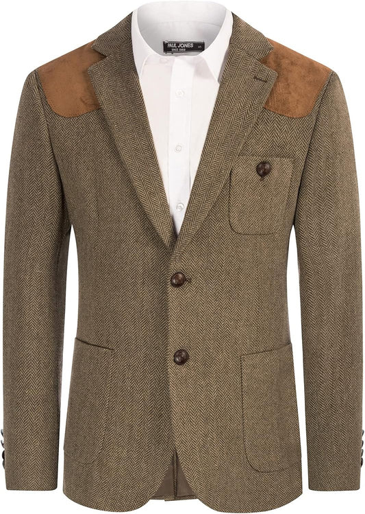 Stylish Herringbone Tweed Blazer for Men by PJ PAUL JONES