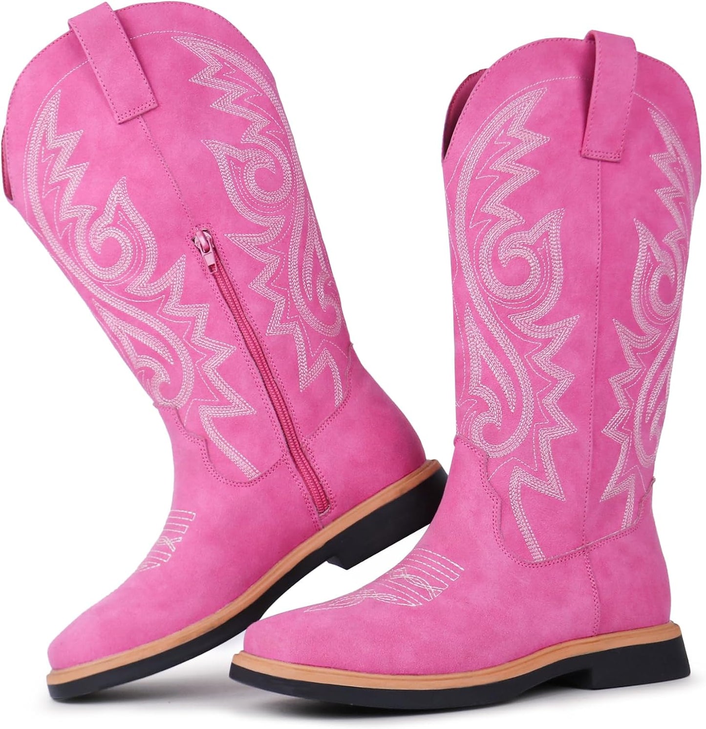Hawkwell Women's Cowboy Boots with Square Toe and Zipper