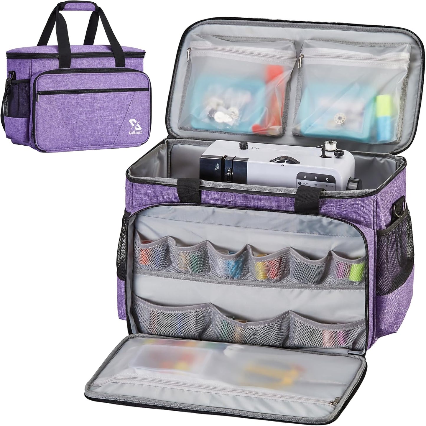 Golkcurx Sewing Machine Case with Removable Padding for Travel