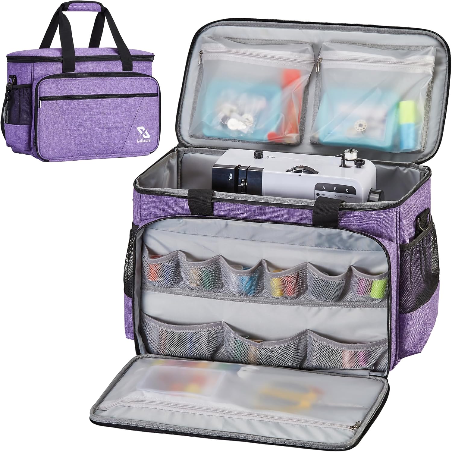 Golkcurx Sewing Machine Case with Removable Padding for Travel