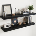Floating Shelves for Wall Oak 48in Set of 2 - Invisible Brackets