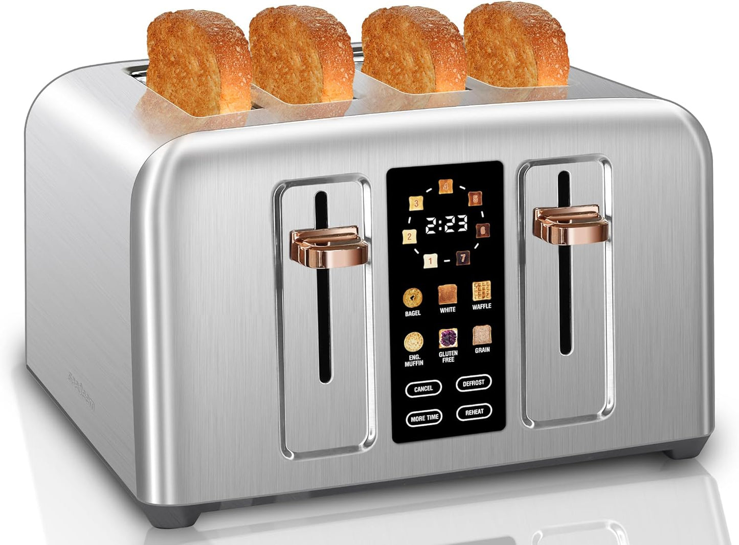 SEEDEEM 4 Slice Stainless Toaster with LCD Display & Touch Control