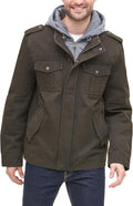 Levi's Men's Washed Cotton Hooded Military Jacket (Style FV3R)