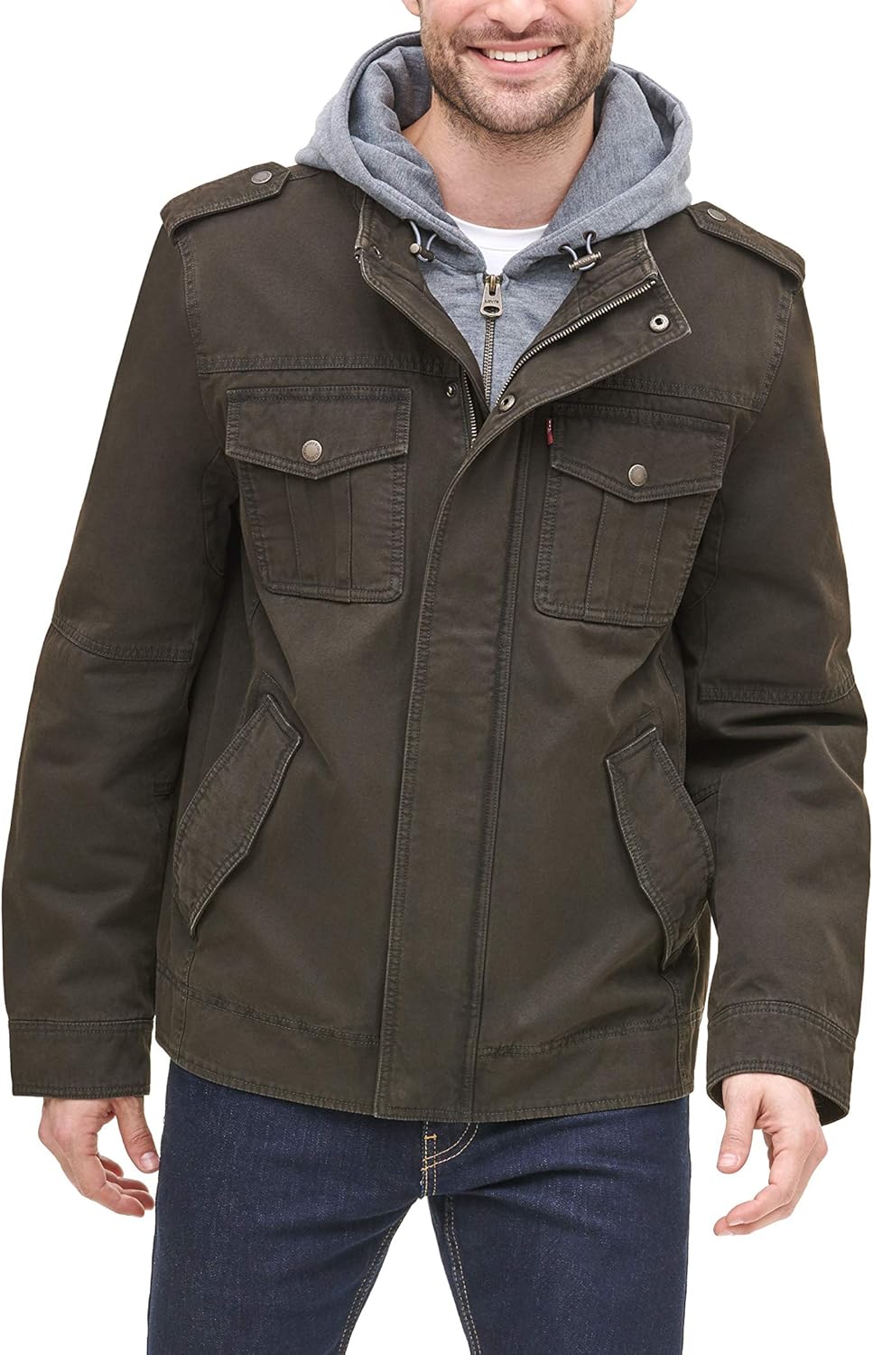 Levi's Men's Washed Cotton Hooded Military Jacket Review
