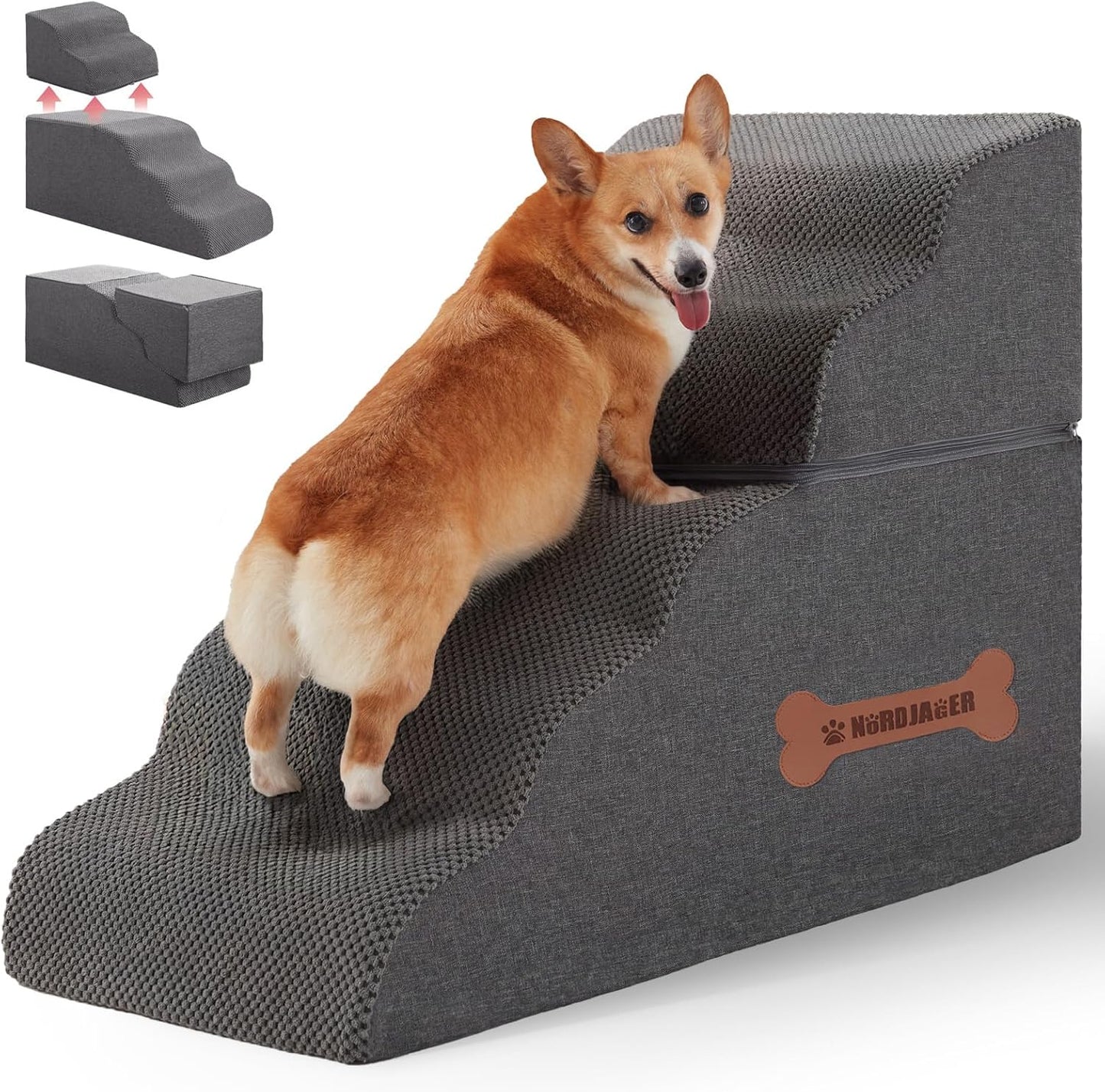 5-Step Spliceable Pet Stairs for Small Pets and Older Dogs