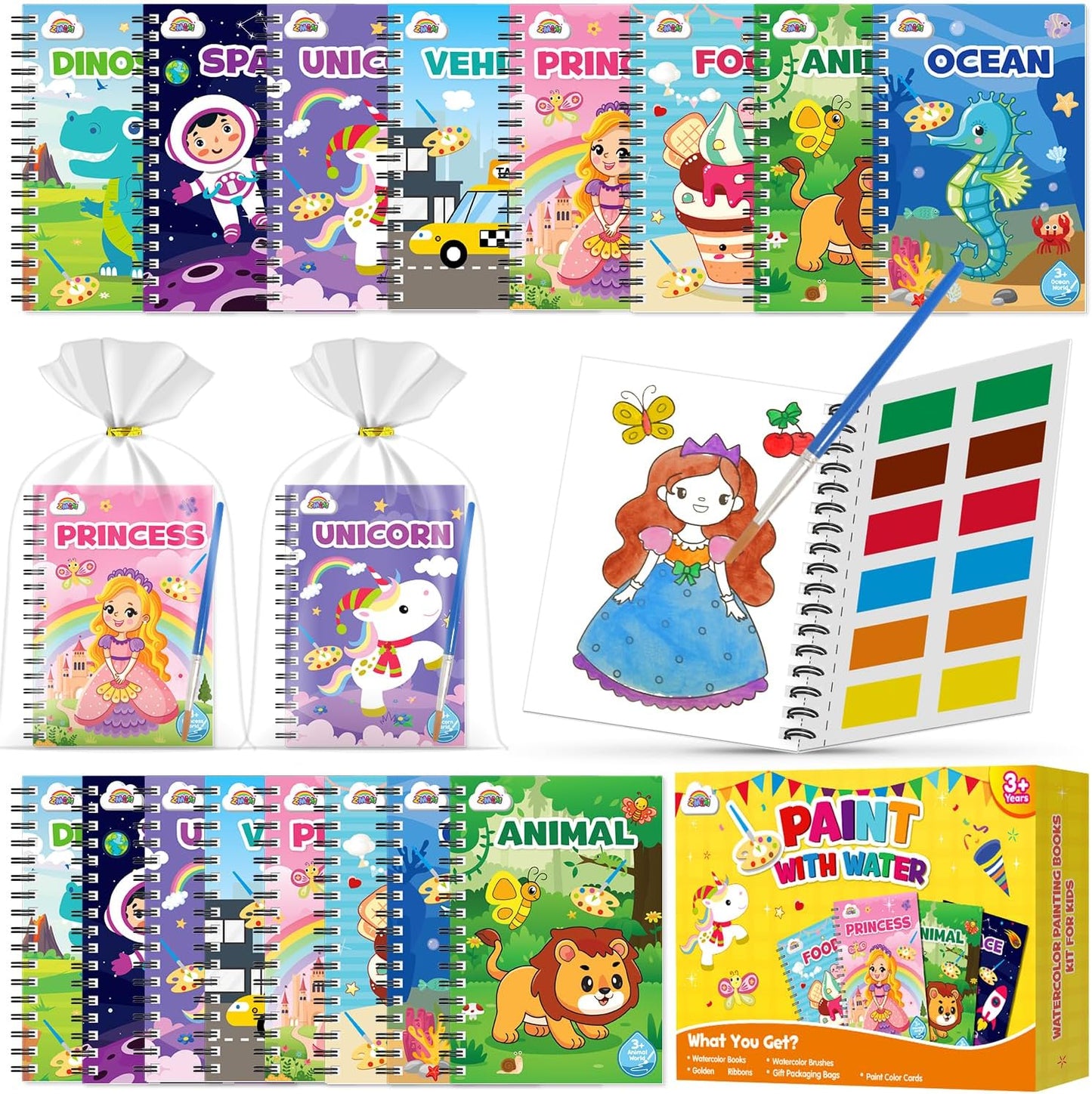 ZMLM 48 Mini Water Coloring Books for Kids Party Favors