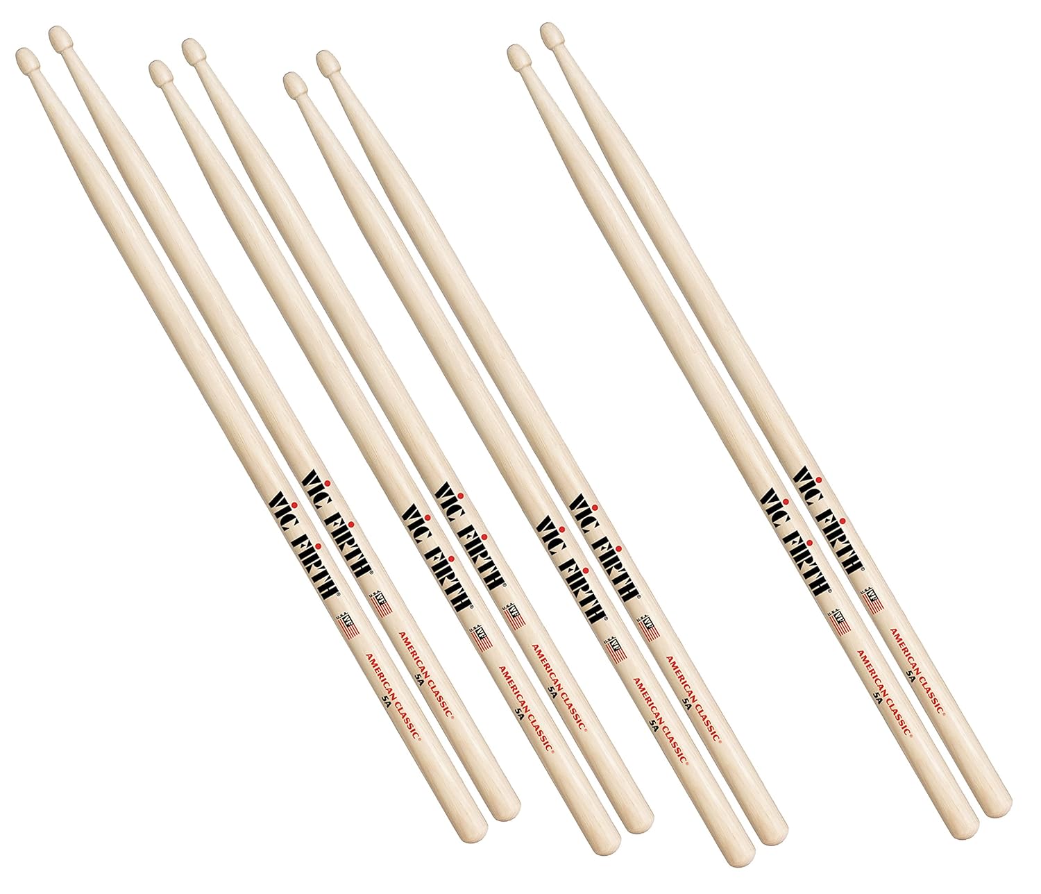 Vic Firth P5B.3-5B.1in Drumsticks Pack of 4 for Musicians