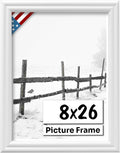 White 8x26 Picture Frame.75 in Wide - Minimal Handmade Frame
