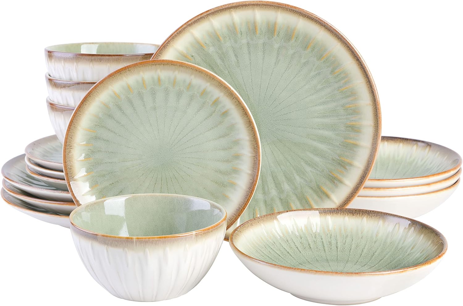 Gibson Elite Mayfair Bay Embossed Double Bowl Dinnerware Set