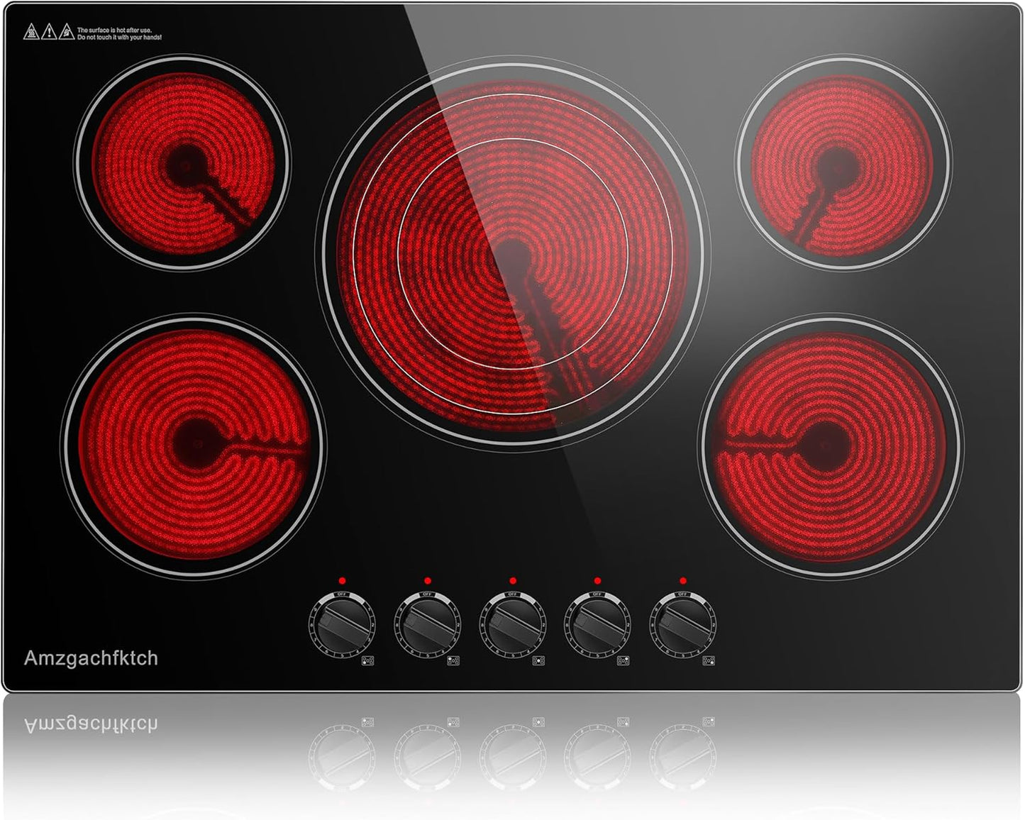 30 Inch Built-in Electric Cooktop with Triple Ring Burners