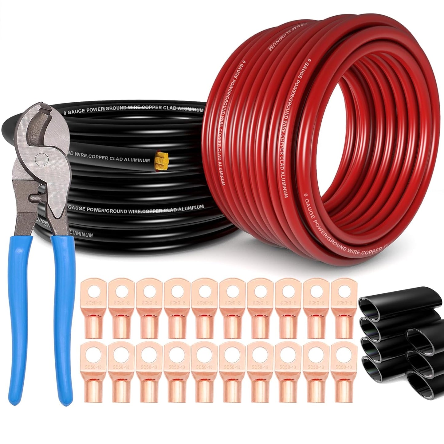 1/0 Gauge Wire Set for Automotive Power & Ground Applications