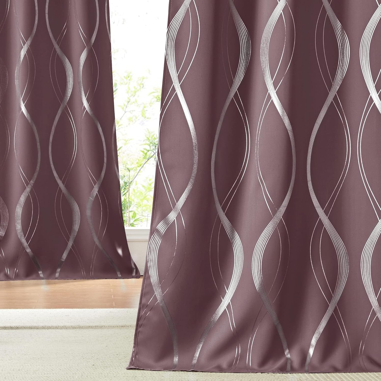 NICETOWN Dry Rose Blackout Curtain Panels for Elegant Living