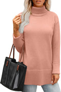 Glanzition Sweaters for Women Turtleneck Side Split (Style YTPT)