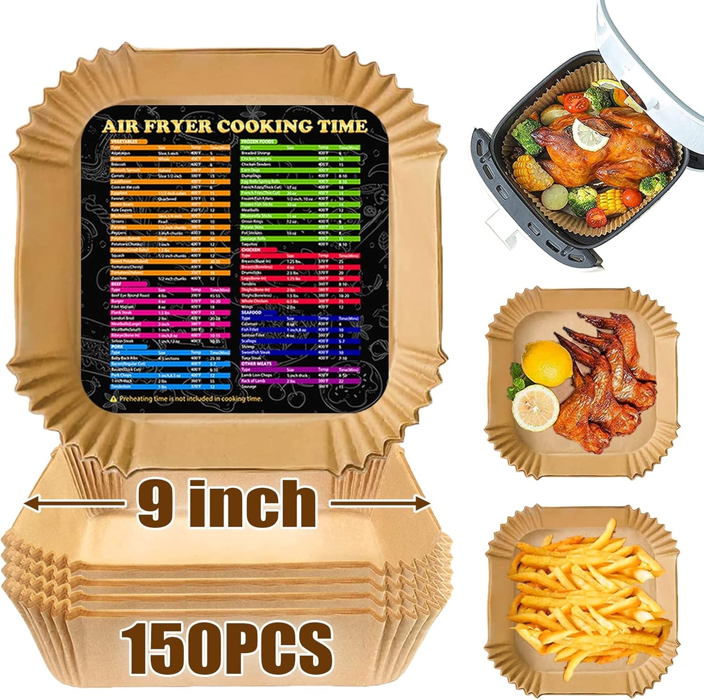 150 Non-stick Oil Resistant Air Fryer Liners!