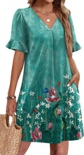 Summer Dresses for Women Ruffle V Neck Casual Shift Dress