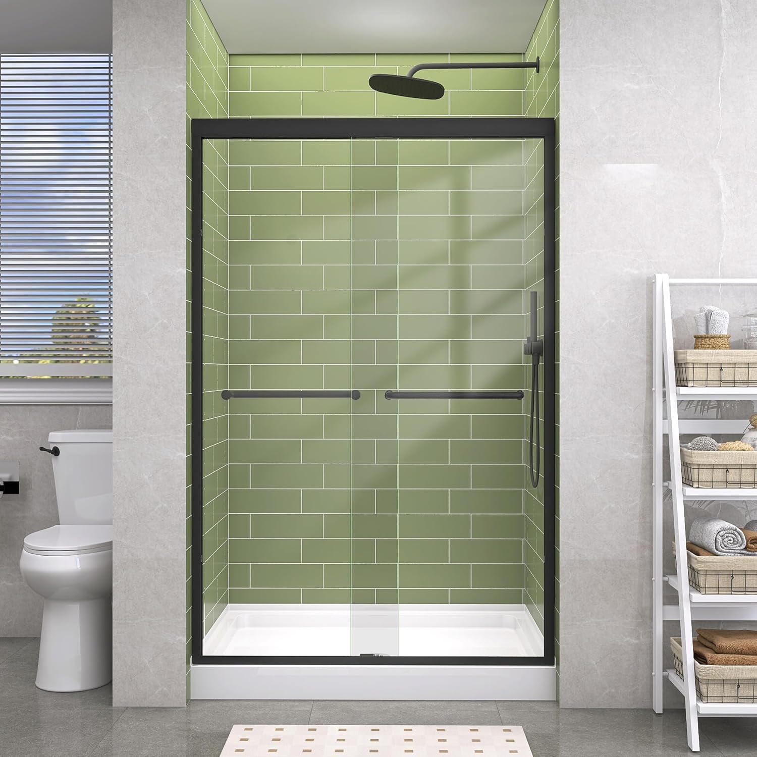 GETPRO Sliding Shower Door 46-48 in. W x 72 in. H for Your Bathroom