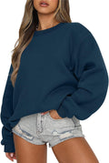 ANRABESS Womens Crewneck Fleece Oversized Sweatshirt - Cozy Everyday