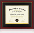 15x18 Diploma Frame with 11x14 Black Mat - Cherry Red Wall Frame