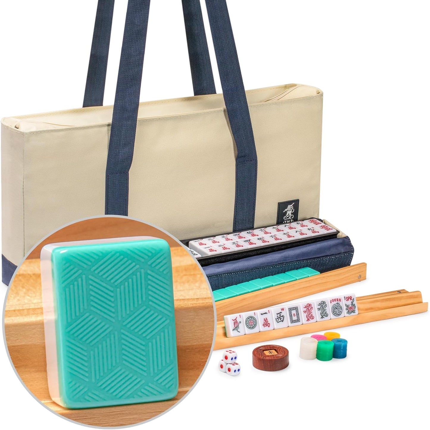 American Mahjong Set Harbor Mint with Tote Bag for All Players