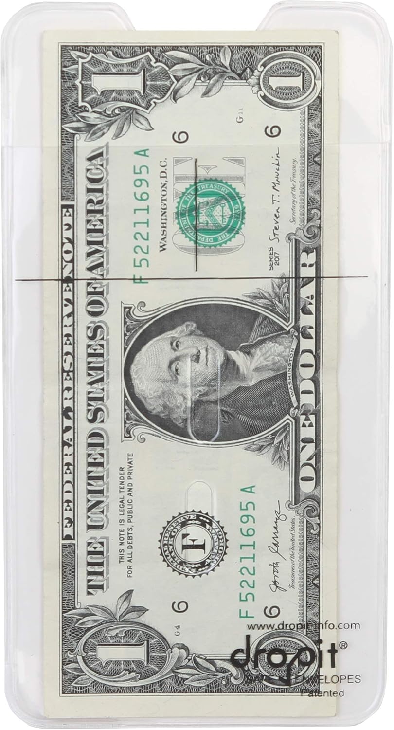UBICON 50 Clear Reusable Heavy-Duty Vinyl DropIt Safe Envelopes