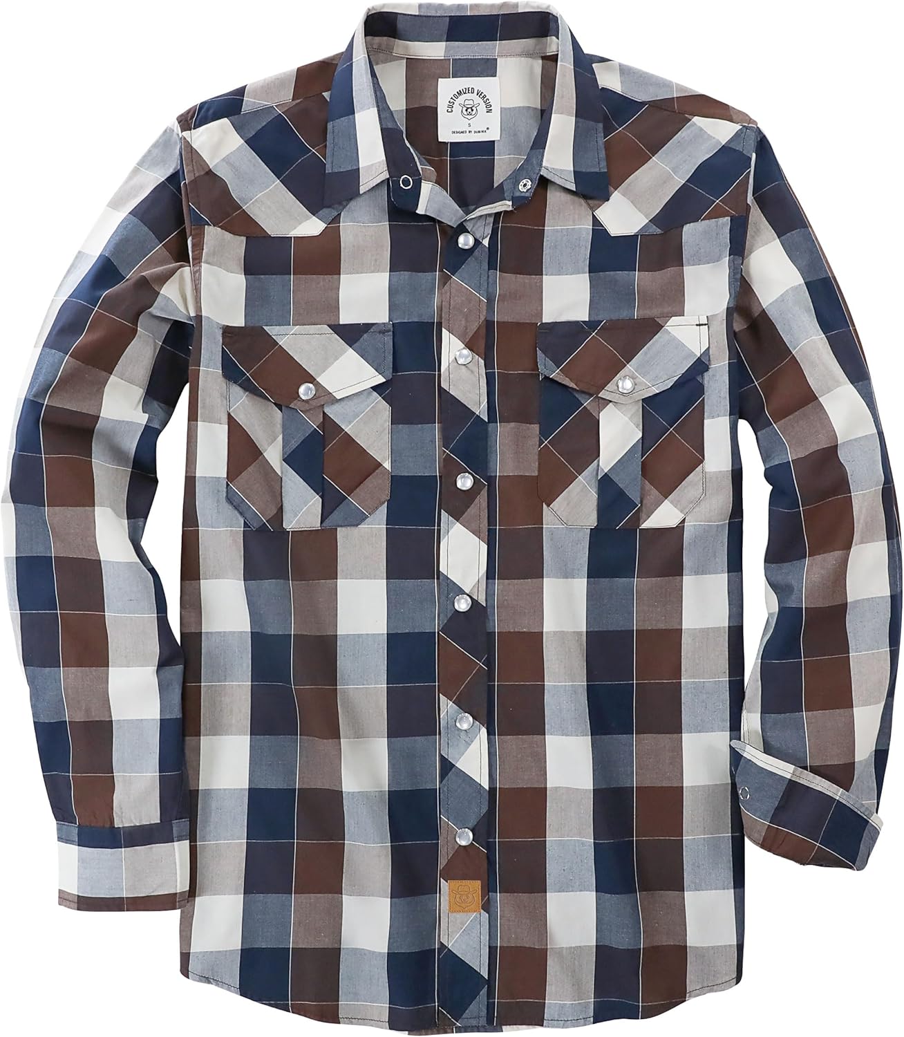 Dubinik Pearl Snap Shirts for Men - Vintage Casual Plaid Style