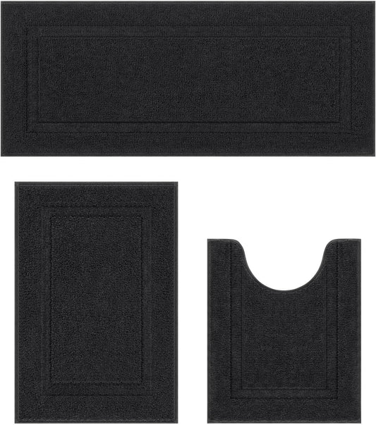 Ultra Soft Bathroom Runner Rugs Set of 3 for Home Use