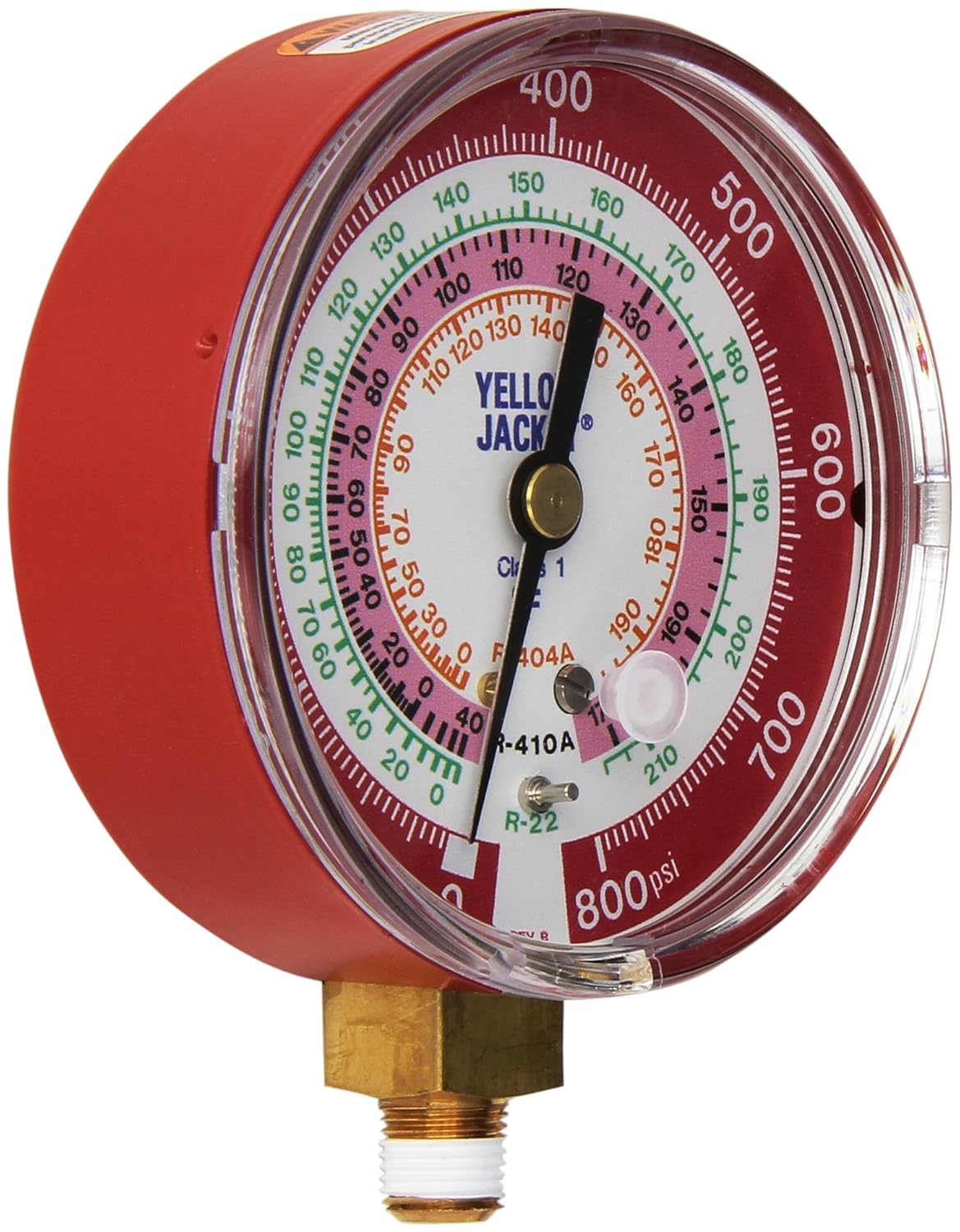 Yellow Jacket 49137 3-1/8in Red Pressure Gauge for R-22/404A/410A