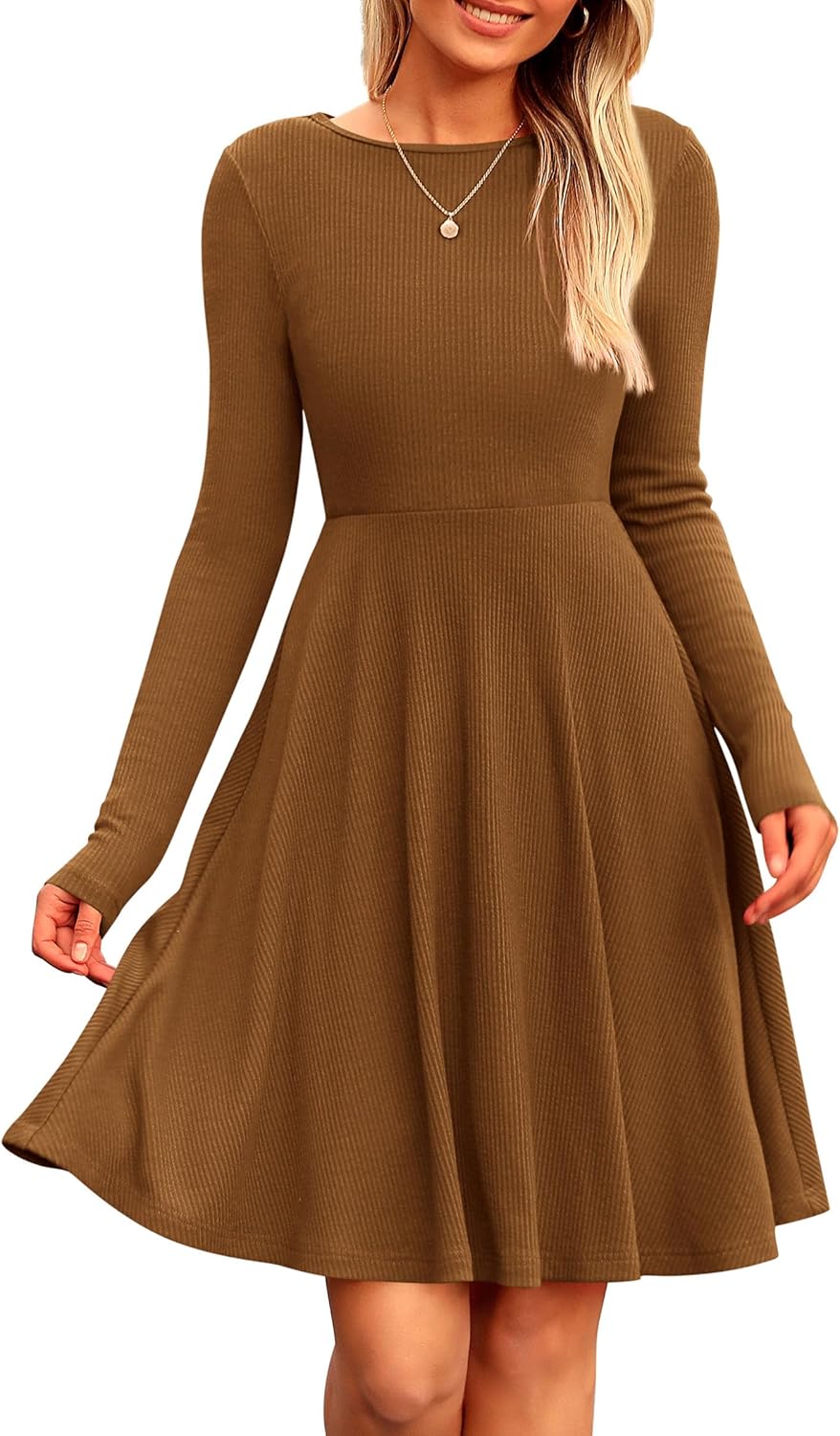 PRETTYGARDEN Women's Fall Short Dress for Casual Elegance