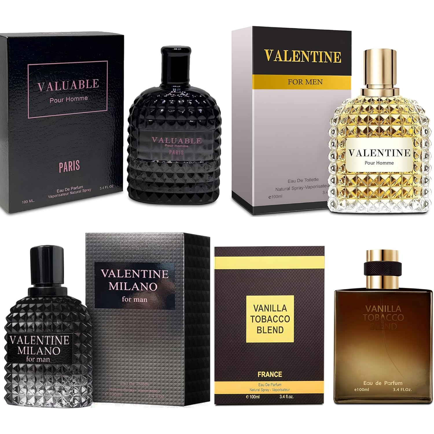 Men's Cologne Gift Set with Vanilla Bourbon & Leather Scents